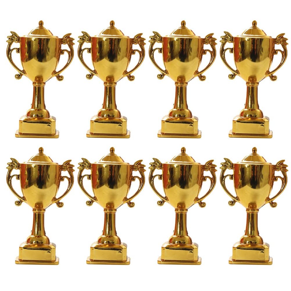 jojofuny 8pcs Miniature Trophy Decorations for Cake and Party Celebrations Boys and Figurines for Competitions Birthdays and Events Lightweight Trophy Cake Toppers