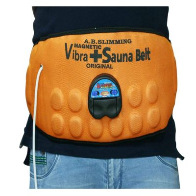 SIUPA Sauna Slim Vibrating Plus Heating Vibrating Magnetic Slimming Orange Belt Vibrating Magnetic Slimming Belt (Men and Women) Free Size, Orange, Free