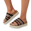 Hbeylia Womens Espadrilles Wedge Flip Flops Sandals Summer Rhinestone Sequin Strappy Toe Ring Comfort Thong Chunky Bottom Sandals Boho Dressy Beach Slip On Slippers for Wedding Banquet view 1