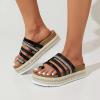 Hbeylia Womens Espadrilles Wedge Flip Flops Sandals Summer Rhinestone Sequin Strappy Toe Ring Comfort Thong Chunky Bottom Sandals Boho Dressy Beach Slip On Slippers for Wedding Banquet view 2