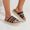 Hbeylia Womens Espadrilles Wedge Flip Flops Sandals Summer Rhinestone Sequin Strappy Toe Ring Comfort Thong Chunky Bottom Sandals Boho Dressy Beach Slip On Slippers for Wedding Banquet view 3