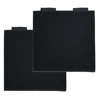 2Pack Molle Patch Panel Hook&Loop Adapter Panel for DIY Patch Badges Tactical Molle Hook and Loop Molle Panel for Badges and Insignia Patches 4''x4''(Black)