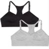 Fruit of The Loom Big Girls' Seamless Racerback Sports Bra 2 Pack Grey Heather/Black Hue XS view 1