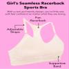 Fruit of The Loom Big Girls' Seamless Racerback Sports Bra 2 Pack Grey Heather/Black Hue XS view 3
