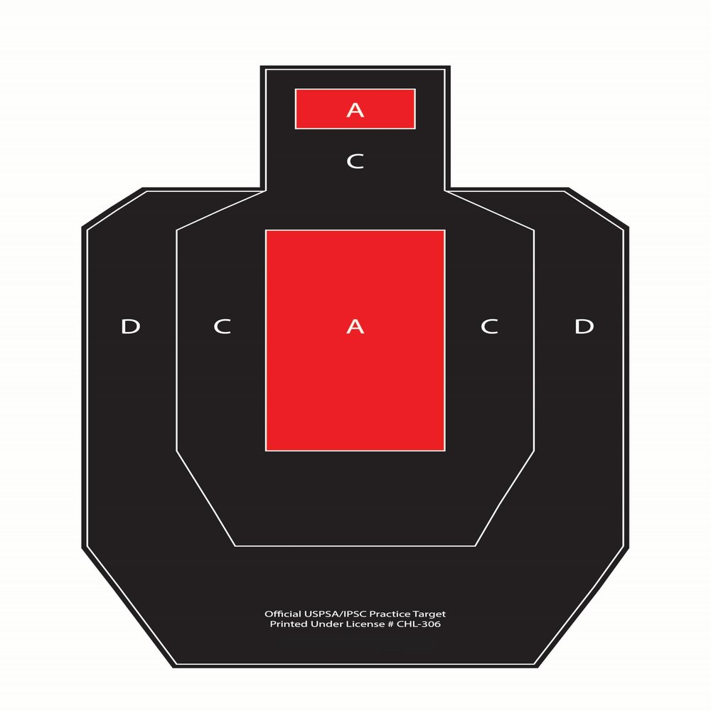 CHLTargets.com Official USPSA/IPSC Practice Paper Shooting Targets, 22.5" x 35", Multi Color