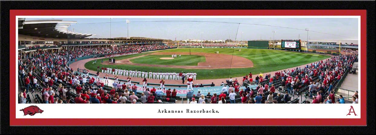 Arkansas Razorbacks Baseball - 41.5x15-inch Single Mat, Select Framed Picture by Blakeway Panoramas