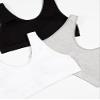 Fruit of The Loom Big Girls' Seamless Stretch Sport Bra 3 Pack Grey Heather/White/Black S view 2