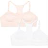 Fruit of The Loom Big Girls' Seamless Racerback Sports Bra 2 Pack Light Nude/White XS