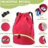 Suaetiai Soccer Bags, Waterproof Drawstring Gym Backpack for Baskestball Rugby Volleyball Yoga, Large Capacity Sports Bag (Rose) view 4