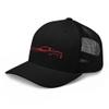 Red Sports Car C6 Outline 6th Gen Corvette Owner Trucker Cap Snapback hat view 4