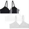 Fruit of The Loom Big Girls' Soft and Smooth Training Bra 3 Pack Black Hue/White/Grey Heather L view 1