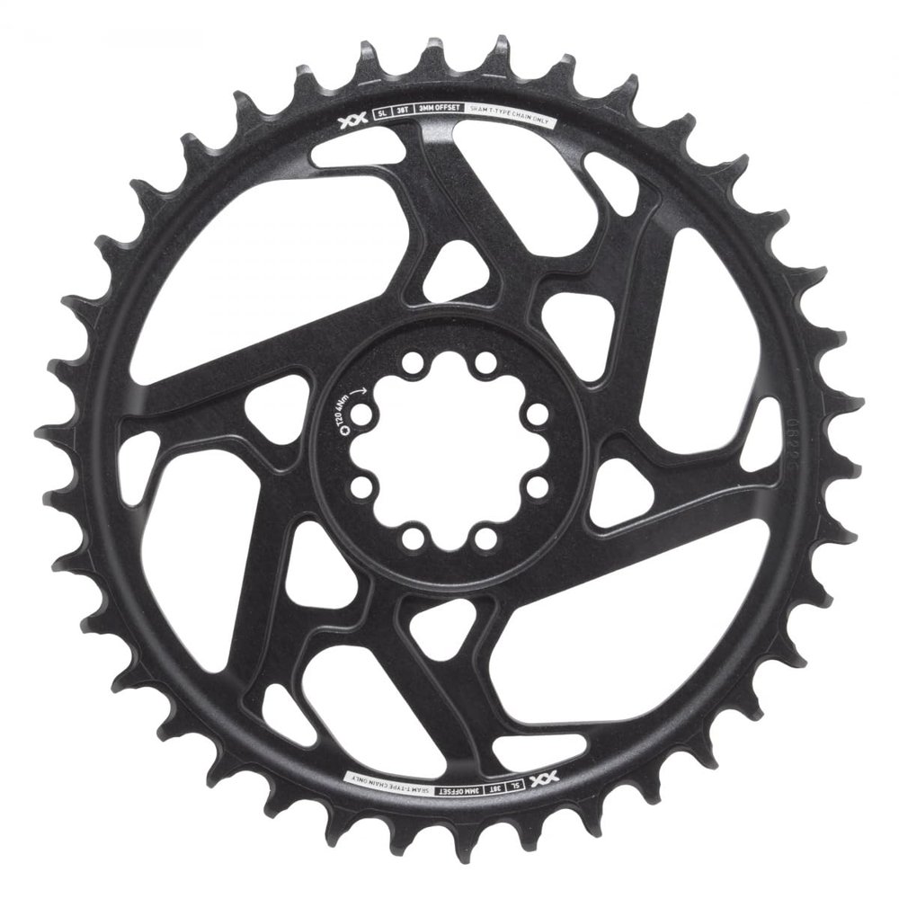 SRAM XX SL Eagle Transmission Direct Mount Chainring Black, 38T, 3mm Offset/Boost