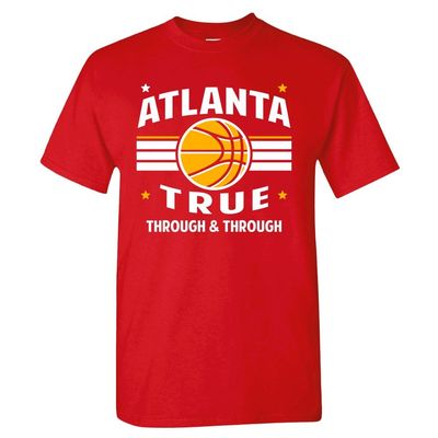 Atlanta Basketball Retro Team Men's Fan T-Shirt (Red Shirt, 2XL)
