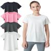 4 Pack: Youth Girls Athletic Shirts, Short Sleeve Dry Fit Apparel Tech Tshirts, Sports Activewear for Kids Teens (Set 2, Youth Small) view 1