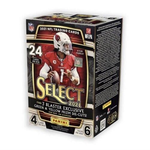 2021 Panini Select Football NFL Trading Cards Blaster Box (24 Cards/Box) - Green & Yellow Prizm Die-Cuts
