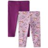 The Children's Place Baby Girls' and Toddler Assorted Everyday Pull On Leggings, Plum/Lilac Foxes 2-Pack, 18-24 Months view 1
