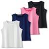 Girls 4 Pack Athletic Tank Tops, Pleated Mesh Back- Dry Fit Active Performance Shirts for Dance, Gymnastics, & Everyday Wear (Set 2, Youth Large) view 1