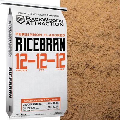 Backwoods Premium Wildlife Products Deer Attractants - Persimmon Rice Bran Deer Feed, 50 Pound Bag
