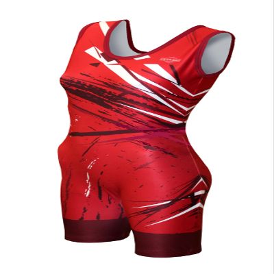 Matman USA The Breakdown Tournament Women's Wrestling Singlet (Red, X-Small)
