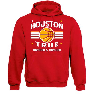 Xtreme Apparrel Houston Basketball Retro Team Men's Fan Hoodie Sweatshirt (Red Hoodie, 3XL)
