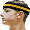 COUVER 2 Color Stripe Terry Sports Headband, 1 Piece, Black/Golden Yellow/Black view 1