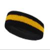 COUVER 2 Color Stripe Terry Sports Headband, 1 Piece, Black/Golden Yellow/Black view 2