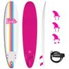 Barbie Signature 8ft Surfboard by Wavestorm | Graphic top Deck with high Density Slick Bottom | for Kids and Adults |Foam Construction with Accessories | Leg Leash and Fin Set Included,White view 1