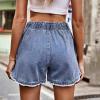 NaRHbrg Denim Skirts for Women's Casual Distressed Ripped A-Line Denim Short Skirt Zipper Front Denim Mini Skirt with Pocket view 3