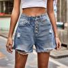 NaRHbrg Denim Skirts for Women's Casual Distressed Ripped A-Line Denim Short Skirt Zipper Front Denim Mini Skirt with Pocket view 2