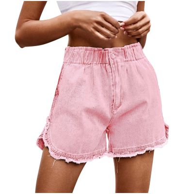 NaRHbrg Denim Skirts for Women's Casual Distressed Ripped A-Line Denim Short Skirt Zipper Front Denim Mini Skirt with Pocket