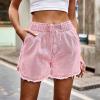 NaRHbrg Denim Skirts for Women's Casual Distressed Ripped A-Line Denim Short Skirt Zipper Front Denim Mini Skirt with Pocket view 2
