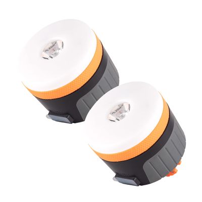 LIT-PaTH LED Camping Light, Rechargeable Lantern with Magnet Base, 4400 mAh, Survival Kit for Emergency, Hurricane, Outage, Large Orange, 2 Pack