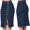 NaRHbrg Denim Skirts for Women's Casual Distressed Ripped A-Line Denim Short Skirt Zipper Front Denim Mini Skirt with Pocket view 2