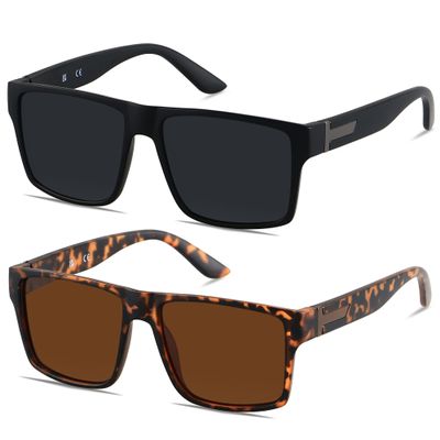 LYZOIT Square Sunglasses for Men Women Polarized Oversized Big UV Protection Driving Running Golf Sports Sun glasses
