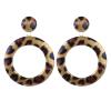 LUNNUN Long Tassel Earrings Christmas Clip on Earrings Pu Leather Earrings Trend Exaggerated Large Round Leopard Women Earring Earrings Set (Color : A-e, Size : One Size) view 1