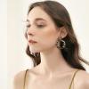 LUNNUN Long Tassel Earrings Christmas Clip on Earrings Pu Leather Earrings Trend Exaggerated Large Round Leopard Women Earring Earrings Set (Color : A-e, Size : One Size) view 2