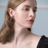 LUNNUN Long Tassel Earrings Christmas Clip on Earrings Pu Leather Earrings Trend Exaggerated Large Round Leopard Women Earring Earrings Set (Color : A-e, Size : One Size) view 3