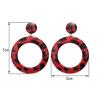 LUNNUN Long Tassel Earrings Christmas Clip on Earrings Pu Leather Earrings Trend Exaggerated Large Round Leopard Women Earring Earrings Set (Color : A-e, Size : One Size) view 4