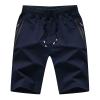 RTRDE Mens Shorts, Shorts Casual for Men Brown Shorts Big and Tall Men's Outdoor Fashion Sports Casual Basketball Shorts Running Training Summer Flat Front Blue Black Khaki Casual 9 (L, Dark Blue-2) view 1