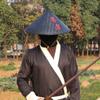 STOBOK Ninja Hat Japan Samurai Hat Cosplay Knight Black Vietnamese Japanese Straw Cone for Garden Farmer Fishing view 3