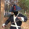 STOBOK Ninja Hat Japan Samurai Hat Cosplay Knight Black Vietnamese Japanese Straw Cone for Garden Farmer Fishing view 4