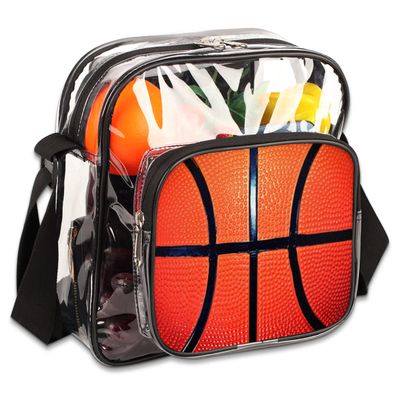bisibuy Sport Basketball Clear Crossbody Bag Clear Messenger Bag Shoulder Bags Clear Purse Stadium Approved for Concerts Sports Events Work Travel