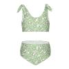 Aflyko Girls' Swimwear Cartoon Shy Frog 2-Piece Bikini Set Summer Swimsuit Holiday Bathing Suit Pool Party Beachwear Water Sport Tankini Set 5-6T view 1