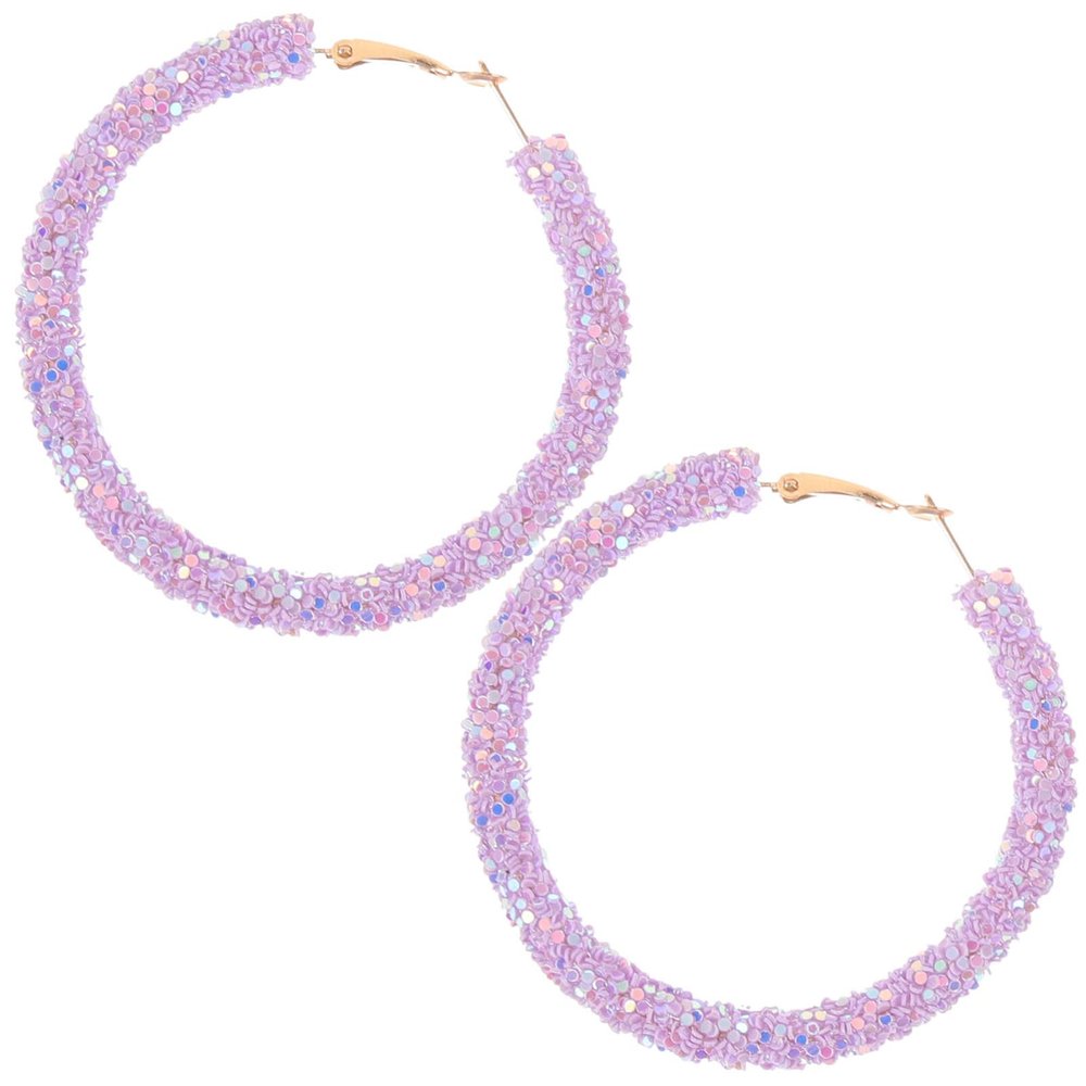 1Pair Loop Earrings for Women Sparkly Big Circle Ear Jewelry Hand-crafted Fashionable Statement Earrings for Special Occasions and Daily Wear