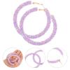 1Pair Loop Earrings for Women Sparkly Big Circle Ear Jewelry Hand-crafted Fashionable Statement Earrings for Special Occasions and Daily Wear view 4