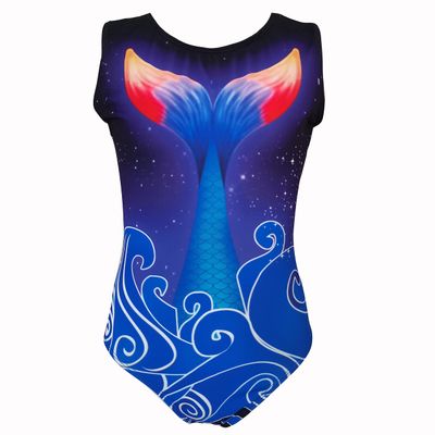 JoyCan Women's Rhythmic Gymnastics suit tights competition suit Gymnastics suit Blue costume