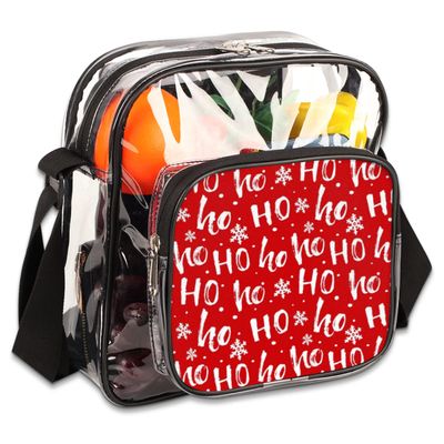 bisibuy Christmas Ho Letter Clear Crossbody Bag Clear Messenger Bag Shoulder Bags Clear Purse Stadium Approved for Concerts Sports Events Work Travel