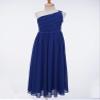 Jhaoyu Kids Girls One Shoulder Sequin Flower Girls Dress Pageant Princess Dress Bridesmaid Wedding Party Prom Gown Royal Blue A 12 Years view 3