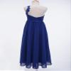 Jhaoyu Kids Girls One Shoulder Sequin Flower Girls Dress Pageant Princess Dress Bridesmaid Wedding Party Prom Gown Royal Blue A 12 Years view 4