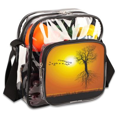 bisibuy Flying Mulberry Tree Clear Crossbody Bag Clear Messenger Bag Shoulder Bags Clear Purse Stadium Approved for Concerts Sports Events Work Travel